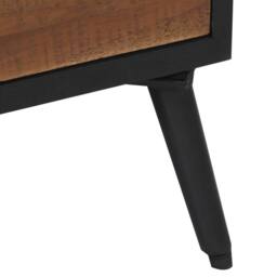 Berkfield Home Beautiful Coffee Table 90x50x41 cm Solid Reclaimed Teak in Black - Size: 90 x 50 x 41 cm - thumbnail 7
