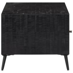 Berkfield Home Beautiful Coffee Table 90x50x41 cm Solid Reclaimed Teak in Black - Size: 90 x 50 x 41 cm - thumbnail 4