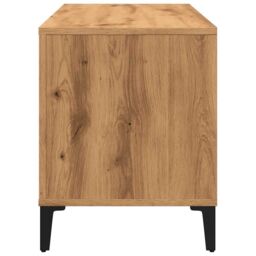 Berkfield Home Record Cabinet Artisan Oak 100x38x48 cm Engineered Wood in Brown - Size: 100 x 38 x 48 cm - thumbnail 5