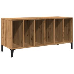 Berkfield Home Record Cabinet Artisan Oak 100x38x48 cm Engineered Wood in Brown - Size: 100 x 38 x 48 cm - thumbnail 2