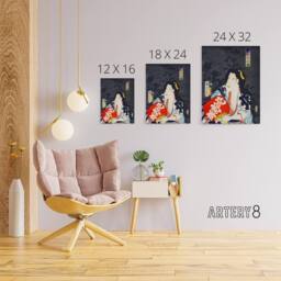 "Artery8 Ukiyo E Portrait of an Actress Canvas Wall Art Print Kunichika - Size: W18"" x H24""" - thumbnail 4