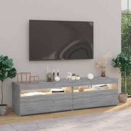 Berkfield Home TV Cabinet with LED Lights 2 pcs Grey Sonoma 75x35x40 cm - Size: 75 x 35 x 40 cm - thumbnail 4