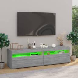 Berkfield Home TV Cabinet with LED Lights 2 pcs Grey Sonoma 75x35x40 cm - Size: 75 x 35 x 40 cm - thumbnail 5