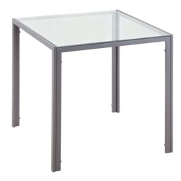 HOMCOM Modern Square Dining Table for 2-4 People with Glass Top in Grey - thumbnail 2