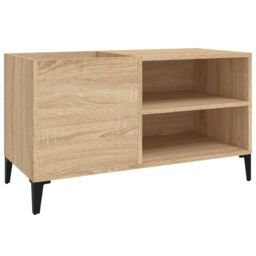 Berkfield Home Record Cabinet Sonoma Oak 84.5x38x48 cm Engineered Wood in Brown - thumbnail 2