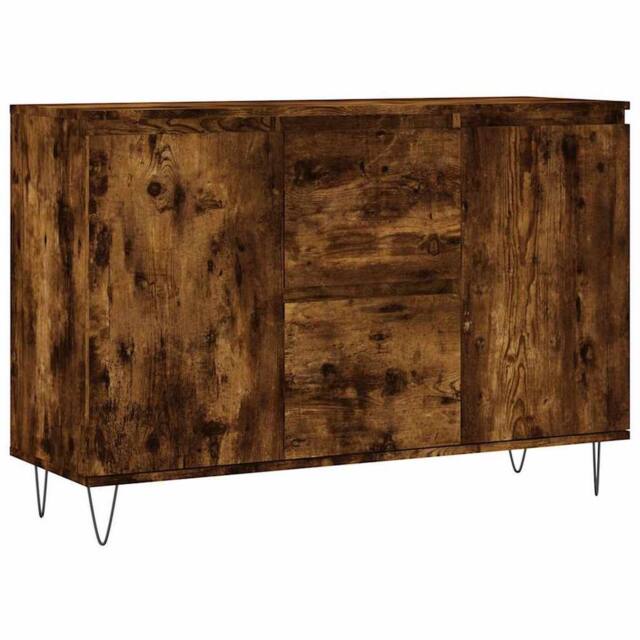 Berkfield Home Sideboard Smoked Oak 104x35x70 cm Engineered Wood in Brown - Size: 104 x 35 x 70 cm - image 1