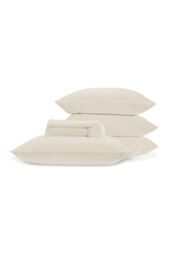 CHRISTY 400TC Luxury Cotton Sateen Plain Dye Full Sheet Bundle in Ivory - Size: Super King - thumbnail 4