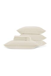 CHRISTY 400TC Luxury Cotton Sateen Plain Dye Full Sheet Bundle in Ivory - Size: Super King - thumbnail 1