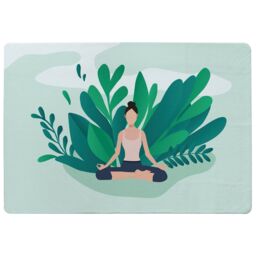 Benjamin Tate Design Woman Meditating Designer Rug in Natural - Size: Large - thumbnail 1