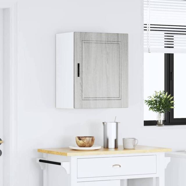 Berkfield Home Kitchen Wall Cabinet¬†Porto Grey Sonoma Engineered Wood in Light Grey - image 1