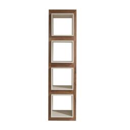 Angel Cerda Walnut Veneer Cube Shelf, Glossy Pearl Grey 50x41x200 - thumbnail 2