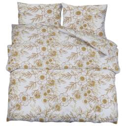 Berkfield Home Elegant Duvet Cover Set White & Brown 240x220 cm Cotton - thumbnail 3