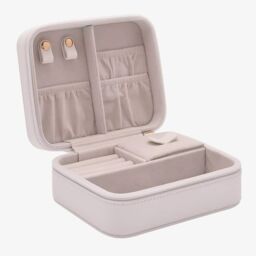 T.H.Baker Women's Sophia White Zipped Oblong Leather Jewellery Box SP3334