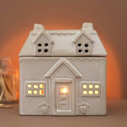 Lisa Angel Women's Rustic House Wax Melt Burner in Off-White - thumbnail 1