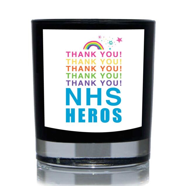 60 SECOND MAKEOVER Thank you NHS Hero's 20cl Candle in Black