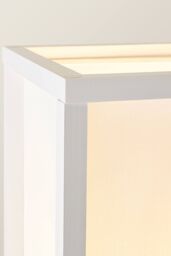 ValueLights Struttura Wooden Shelving Floor Lamp with Fabric Shade & LED Bulb in White - thumbnail 4