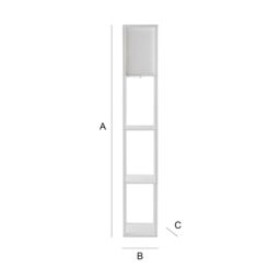 ValueLights Struttura Wooden Shelving Floor Lamp with Fabric Shade & LED Bulb in White - thumbnail 7