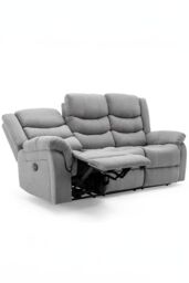 More4Homes Seattle 3 Seater Fabric Manual Recliner Sofa in Grey - thumbnail 6