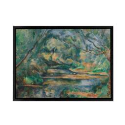 "Artery8 Cezanne The Brook River Landscape Framed Canvas Wall Art Print in Blue - Size: W12"" x H16""" - thumbnail 1