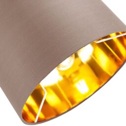 Happy Homewares Contemporary Cotton Lamp/Light Shade with Shiny Paper Inner in Taupe - Size: 12 inches - thumbnail 2
