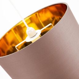 Happy Homewares Contemporary Cotton Lamp/Light Shade with Shiny Paper Inner in Taupe - Size: 12 inches - thumbnail 3