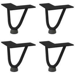 Berkfield Home Hairpin Table Legs 4 pcs Black 10 cm Solid Steel - thumbnail 3