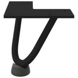 Berkfield Home Hairpin Table Legs 4 pcs Black 10 cm Solid Steel - thumbnail 5