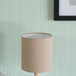 ValueLights Nelly Pair of Wooden Base Bedside Table Lamps with LED Bulbs in Nude - thumbnail 3