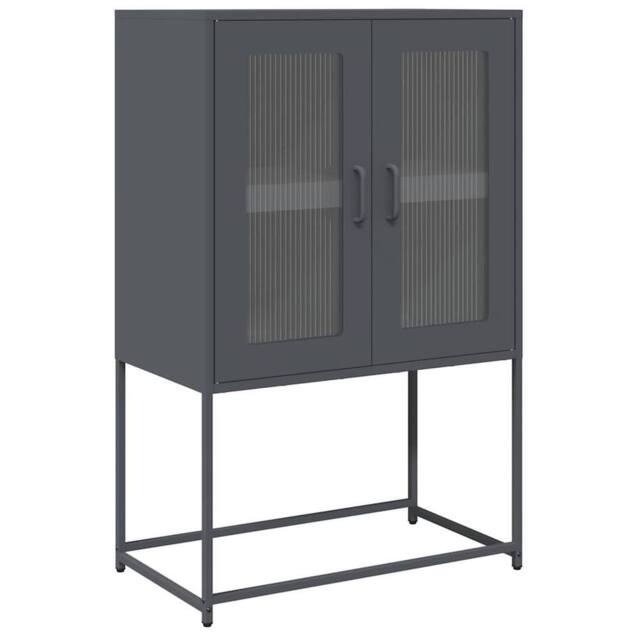 Berkfield Home Highboard Anthracite 68x39x107 cm Steel in Charcoal - Size: 68 x 39 x 107 cm - image 1