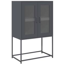 Berkfield Home Highboard Anthracite 68x39x107 cm Steel in Charcoal - Size: 68 x 39 x 107 cm