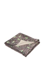 Just Essentials Glow In The Dark Unicorn Reversible Fleece Blanket in Lilac - Size: Small - thumbnail 2