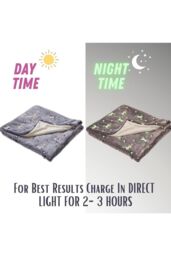 Just Essentials Glow In The Dark Unicorn Reversible Fleece Blanket in Lilac - Size: Small - thumbnail 4