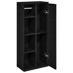 Berkfield Home Durable Bathroom Cabinet with Roll Holder Black 39x22x90 cm - Size: 39 x 22 x 90 cm - thumbnail 5