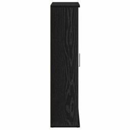 Berkfield Home Durable Bathroom Cabinet with Roll Holder Black 39x22x90 cm - Size: 39 x 22 x 90 cm - thumbnail 6