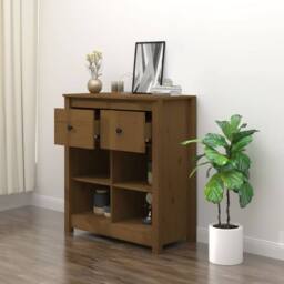Berkfield Home Sideboard Honey Brown 70x35x80 cm Solid Wood Pine - Size: 70 x 35 x 80 cm - thumbnail 6