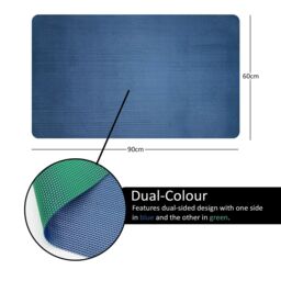 Nicoman Reversible Dual-Colour Blue/Green PVC Anti Slip Shower Mat Bath Mat - Rectangular 90x60 cm - thumbnail 2