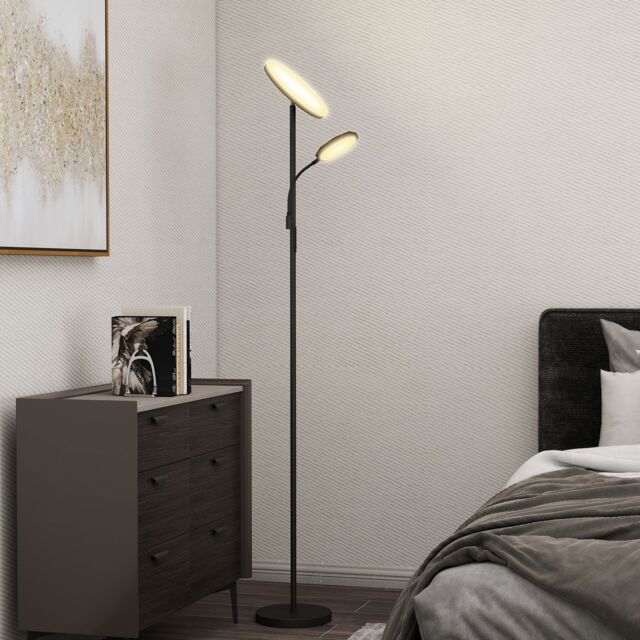 HOMCOM Floor Lamp for Living Room, Standing Lamp with 4 Scene Modes, Black - image 1