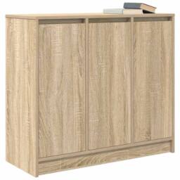 Berkfield Home Sideboard Sonoma Oak 85x34x76 cm Engineered Wood in Light Tan - Size: 85 x 34 x 76 cm - thumbnail 4
