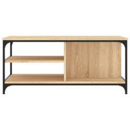 Berkfield Home Coffee Table Sonoma Oak 100x50x45 cm Engineered Wood in Brown - Size: 100 x 50 x 45 cm - thumbnail 4