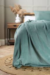 BHS Jumbo Microfleece Silt Green Throw - thumbnail 1