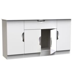 Ready Assembled 2 U Holborn 4 Door 1 Drawer Wide Unit (Ready Assembled) in White - Size: Large - thumbnail 7