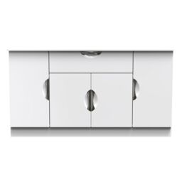 Ready Assembled 2 U Holborn 4 Door 1 Drawer Wide Unit (Ready Assembled) in White - Size: Large - thumbnail 1