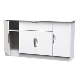 Ready Assembled 2 U Holborn 4 Door 1 Drawer Wide Unit (Ready Assembled) in White - Size: Large - thumbnail 5