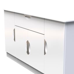 Ready Assembled 2 U Holborn 4 Door 1 Drawer Wide Unit (Ready Assembled) in White - Size: Large - thumbnail 4