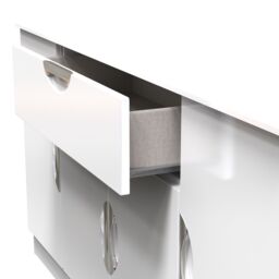Ready Assembled 2 U Holborn 4 Door 1 Drawer Wide Unit (Ready Assembled) in White - Size: Large - thumbnail 6