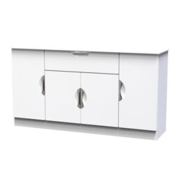 Ready Assembled 2 U Holborn 4 Door 1 Drawer Wide Unit (Ready Assembled) in White - Size: Large - thumbnail 3