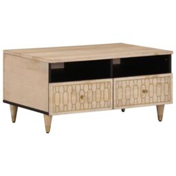 Berkfield Home Coffee Table 80x54x40 cm Solid Wood Mango in Brown - Size: 80 x 54 x 40 cm - thumbnail 1