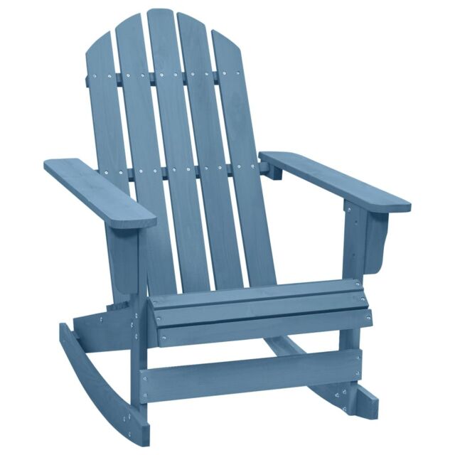 Berkfield Home Garden Adirondack Rocking Chair Solid Fir Wood Blue - image 1