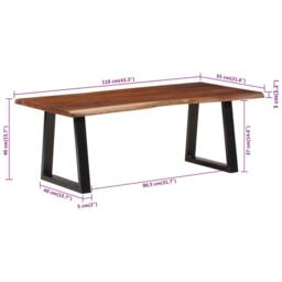Berkfield Home Beautiful Coffee Table Honey Brown 110x55x40 cm Solid Wood Acacia - Size: 110 x 55 x 40 cm - thumbnail 8