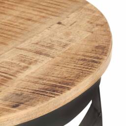 Berkfield Home Coffee Table Ã˜68x43 cm Rough Mango Wood in Brown - Size: 68x43 cm - thumbnail 8